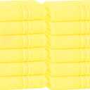 BOUTIQUO Ultra Soft Cotton Washcloths, Contains 12 Piece Face Cloths 12x12 inch, Ideal for Everyday use Face Towels, Compact & Lightweight Multi Purpose Washcloths - Lime Yellow