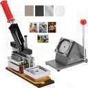 2.5x3.5 in Professional Refrigerator Magnet Making Machine, DIY Rectangle Photo Fridge Magnet Press Kit with 200 Sets Supplies, 100 Sheets Photo Paper & Paper Cutter, Metal Construction