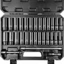 29pcs 1/2" Socket Set, Drive Deep Impact Socket Set, Including 3 ", 5", 10" Impact Extension Bar, Standard SAE (3/8 "- 1") and Metric (10mm-24mm), Cr-V Steel