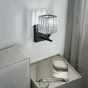 FDPBY Modern Wall Sconce Set of Two Indoor Wall Lamp Black Wall Sconces Crystal Wall Light Bathroom Vanity Light Fixtures Wall Mounted Room Sconce Wall Lighting