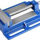 VEVOR Drill Press Vise, 6 Inch Jaw Width, Portable Bench Vise, Slotted Base for Easy Installation, Durable Cast Iron Construction, Workbench Vice, for Woodworking, Metalworking, Drilling, and Cutting