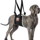 Dog Sling for Back Legs, Dog Lift Harness, Magic Tape Dog Sling for Large Dogs Hind Leg Support, Elderly Dog Lifter, Help Canie Hip Arthritis K9 Cruciate Ligament Rehabilitation (Large) (Black)