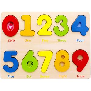 Aile Wooden Preschool Learning Number Puzzles Toys for Kids Age 2-4 Educational Toys.
