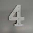 Pooqla Decorative LED Light Up Number Letters, White Plastic Marquee Lights Sign Party Wedding Decor, Battery Operated (4)