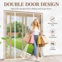 Yotache White Magnetic Screen Door Fit 60" x 80" Doors, Screen Size 62" x 81" Double Door Screen Mesh for Sliding Door