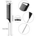 Patelai 30 Pieces Parting Comb for Braids Steel Hair Pin Rat Tail Carbon Fiber Heat Resistant Teasing Combs with Stainless Steel Pintail(Black, Silver)