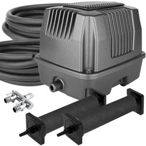 AquaMiracle All-in-One Koi Pond Aerator for Outdoor Ponds, Pond Air Pump Pond Aeration System with Self-Sinking Airline Flow Control Rubber Air Diffuser