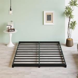 3 Inch Low Full Size Bed Frame Heavy Duty Metal Platform, No Box Spring Needed, Easy Assembly Mattress Foundation, No Noise, Black