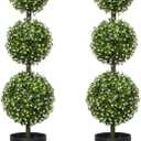 3FT Artificial Topiaries - Front Porch Plant, Outdoor Boxwood Topiary Trees Set of 2, Faux Boxwood Plants, Topiary Trees and Outdoor Artificial Plants for Front Porch, Patio and Garden Dcor