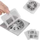 50PCS Disposable Shower Drain Hair Catcher, Adhesive Drain Cover Trap for Bathtub & Shower, 44" Disposable Hair Stopper for Bathroom, Sink & Laundry, Strong Stick-On Hair Trap Prevents Clogs