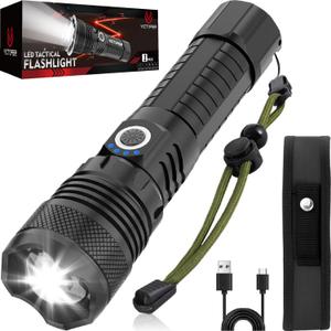 LED Flashlights, High Powered High Lumens Super Bright Tactical Flashlight, Rechargeable