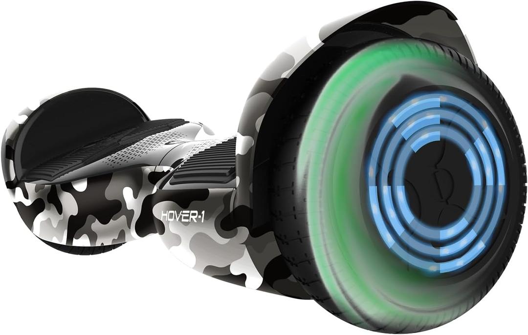 Hover-1 Helix Electric Hoverboard | 7MPH Top Speed, 4 Mile Range, 6HR Full-Charge, Built-In Bluetooth Speaker, Rider Modes: Beginner to Expert (Camo)