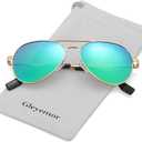 Kids Polarized Aviator Sunglasses for Little Girls Boys Juniors Teenagers, Two Sizes 50MM 52MM