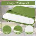 Basic Beyond Outdoor Chair Cushions for Patio Furniture, Waterproof Outdoor Seat Cushions Set of 4 19 x 19, Patio Chair Cushions Set of 4 with Ties and Handle, Grass Green/White