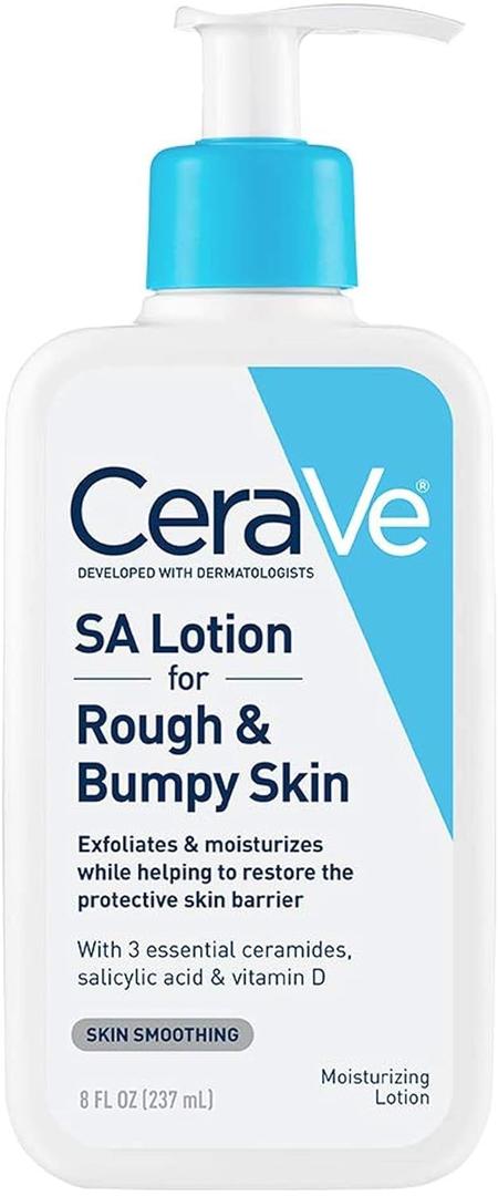 CeraVe SA Lotion for Rough & Bumpy Skin, Vitamin D, Hyaluronic Acid, Lactic Acid & Salicylic Acid Lotion, Fragrance Free & Allergy Tested, 8 Fl Oz (Pack of 1)