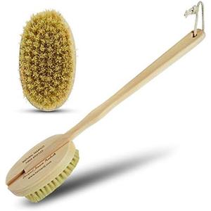 Bernard Jensen Natural Bristle Body Brush - 1 Brush for Dry Brushing, Exfoliation & Skin Care Without A Stick