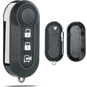 SUPALAND Key Fob Shell Case Replacement for Ram ProMaster 1500 2500 3500 Fiat 500 500L Panda Ducato Bravo 2010-2021 Keyless Entry Remote Control 3 Button Pad Cover Uncut Flip Key Fob Cover RX2TRF198