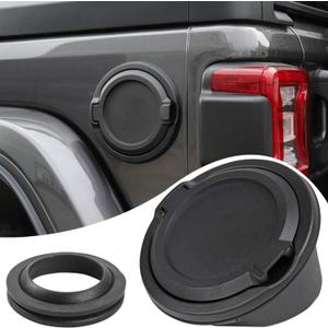Savadicar Gas Cap Cover, Fuel Tank Door Compatible with 2018-2025 Jeep Wrangler JL JLU 4xe 2/4 Door, ABS + Aluminum Alloy Construction, Exterior Accessories, Black