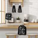 Sratte 4 Pcs Funny Quotes Hanging Kitchen Towels Set Funny Hand Towels with Hanging Loop Kitchen Towel with Saying Dish Towel Oven Stove Gift for Baking Lover Mom Women Home Decor Cooking Housewarming