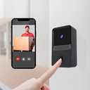 CherryBlossoms WiFi Wireless Video Doorbell for Home,100-degree Wide-Angle Lens,with Rechargeable Lithium Battery,No Wiring Required,AI Recognition,Night Vision (Black)