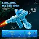 Electric Water Gun for Adults Kids Ages 4+,Rechargeable,Automatic Squirt Watergun,Ideal Gift Toys for Summer Game,Backyard,Beach,Long Range,2026 Super Powerful LED Blaster Electric Water Guns(Blue)