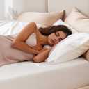 Love's cabin Satin Pillowcase for Hair and Skin, Similar to Silk Pillow Cases for Women, Pillow Case Queen Size Set of 2, Satin Cooling Pillow Cover with Envelope Closure, 20x30 Inches, Ivory