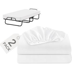 Biloban Cot Sheets 3175 2 Pack, Cot Size Fitted Sheet Fits for Narrow Twin Mattress/RV Bunk Mattress/Guest Beds and Folding Beds/Army Cots for Adults, White (Small Single) Biloban Cot Sheets 3175 2 Pack, Cot Size Fitted Sheet Fits for Narrow Twin Mattress/RV Bunk Mattress/Guest Beds and Folding Beds/Army Cots for Adults, White (Small Single)