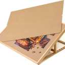 Lavievert 1500 Piece Tilting Jigsaw Puzzle Board with Wooden Cover, Adjustable Puzzle Board with Built-in Easel/Stand, Portable Puzzle Table with Non-Slip Flannel Tabletop for Adults & Kids