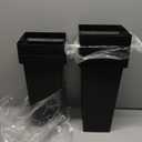 Kingrol 5 Pack Flower Buckets for Arrangements, Tall Plastic Floral Containers for Wedding Centerpieces, Florist Buckets Bulk, Modern Square Vase 13.25" Black