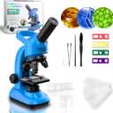 Kids Microscope,40-1600x Microscope Kit for Kids Beginners Children,STEM Kit,Prepared Slides,LED Light and Configured Various Operating Tools- Science Experiment Toy for Kids Ages 6-12