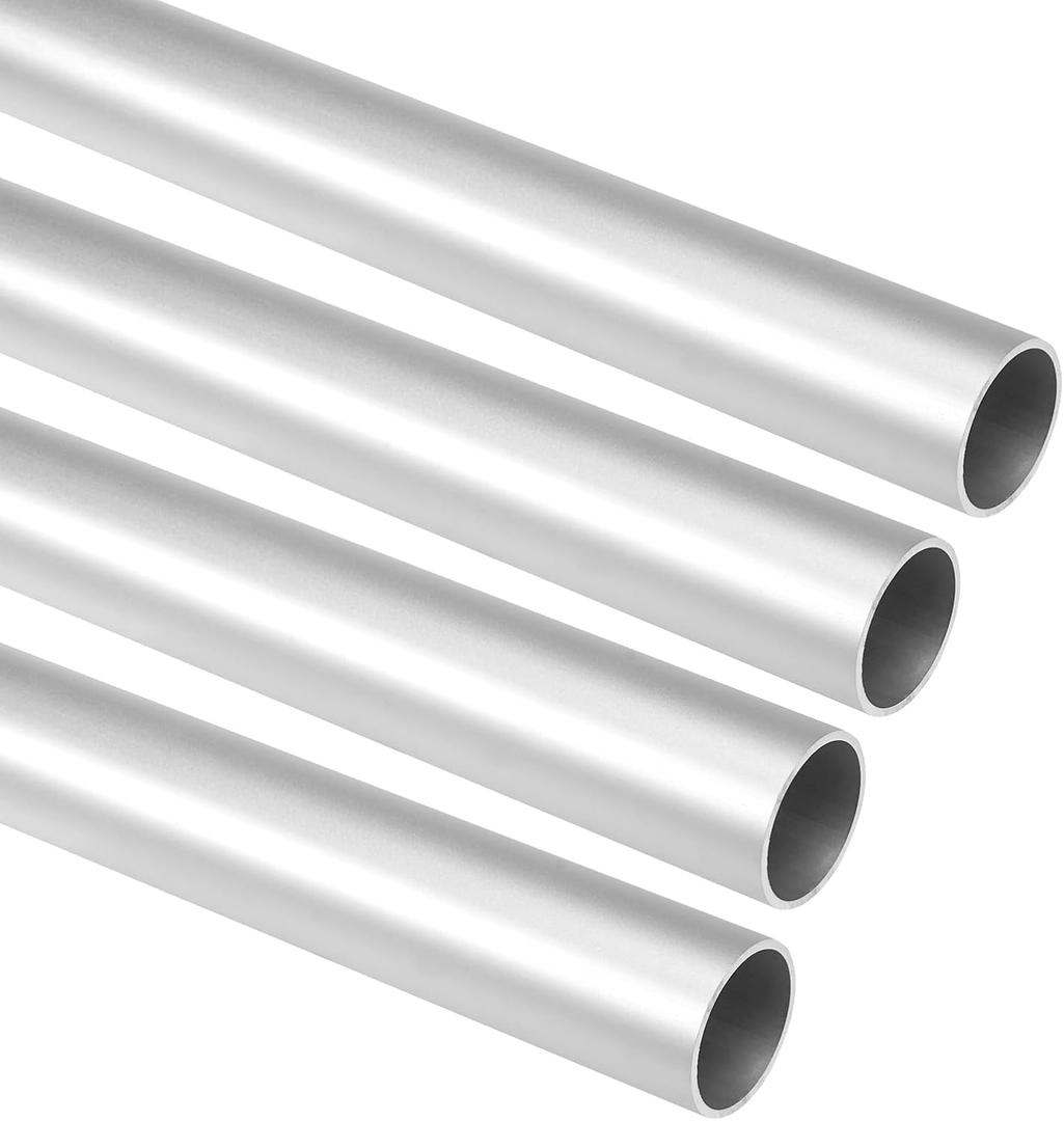 Vigorous Aluminum Tube, 4PCS 3/4" OD x 1Ft Length 6030 Aluminum Round Tube, 0.05" Wall Thickness, T5 Aluminum Tubing for DIY Projects, Home Decorations, Frames, Machine, Architectural Applications