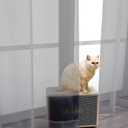 OWENIE Grey Sheer Curtains, Sheer Curtains 84 inches Long 2 Panels Set, Rod Pocket Voile Fimly Gray Drapes for Living Room/Bedroom, 2pcs, Each 42" W x 84" L