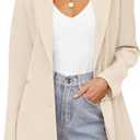 MEROKEETY Blazers for Women Business Casual 2025 Fall Oversized Long Sleeve Lapel Suit Jacket Work Office Blazer (X-Large, Apricot)