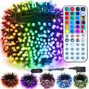 Brizled RGB Christmas Lights, 164ft 500 LED Color Changing String Lights, Dimmable Christmas Tree Light, Indoor Multifunctional Fairy Light with Remote for Outdoor Independence Day Xmas Party Decor