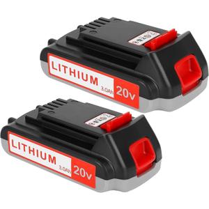 Totoplus Replacement for Black and Decker Battery: 3.0Ah 20 Volt Batteries Compatible with Cordless Power Tools LBXR20 LBXR2020 LBX20 LBXR2520 LB2X4020 LB2XR20 (2PCS)