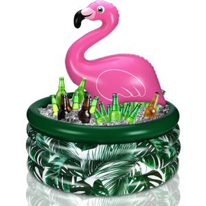 Bencailor Summer Flamingo Party Decoration Pink Flamingo Inflatable Cooler Blow up Drink Cooler Reusable Floating Ice Chest for Summer Holiday Birthday Party Decor Supplies