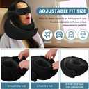 Travel Pillow - Hooded Neck Pillow for Travel, Airplane Neck Pillows Stowable Hood, Memory Foam Head Chin Support Pillows for Office/Airplane/Car(Color:Black)