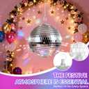 8-Inch Disco Ball 2-Pack Silver Hanging Mirror Ball with String, Reflective Disco Ball Decorations for Weddings, Birthdays, Classrooms, Home, DIY, Indoor & Outdoor Events