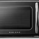 Galanz GLCMKZ07BKR07 Retro Countertop Microwave Oven with Auto Cook & Reheat, Defrost, Quick Start Functions, Easy Clean with Glass Turntable, Pull Handle.7 cu ft, Black