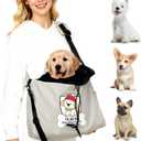 Dog Sling Carrier for 15-20lbs Fits French Bulldog, Westie, Golden Retriever Puppies, Corgi  Hands-Free Outdoor Carrier with Adjustable Oxford Strap, Hard Bottom Panel with Soft Cushion