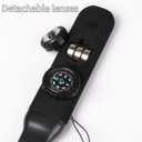 Multifunctional Survival Emergency Whistle for Kids with Compass Hiking Survival, Thermometer & Neck Lanyard | Emergency Safety Gear for Hiking, Camping, Kayaking, Boating, Climbing (obsidian black2pcs)