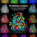 Smart Color Changing Christmas Lights with Remote & APP,208FT 600 LED RGB Dimmable Christmas String Lights, Waterproof Fairy Twinkle Light for Indoor Outdoor Xmas Tree Wedding Holiday Decorations