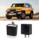 2 x 4 PCS Car FM Plug and Play Flasher Relay, DC 12V 2-pin Adjustable Frequency Turn Signal Flasher Relay, Portable Back Clip Hazard Warning Accessory, for Most Cars and Motorcycles (Black)