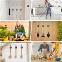 Broom Holder Wall Mount, 7PCS Broom Hanger Wall Mount, Stainless Steel Heavy Duty Mop Holder Broom Mop Hanger Wall with Screws, Garden Outdoor Tool Organizer Rack Broom Hanger (Black) (7pack)