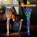 Halloween Decorations 5 Pack Solar Powered Skeleton Arm StakesLights 110pcs Bright LED Light Beads 8 Modes Waterproof Solar Charging Suitable for Outdoor Yard Lawn Home Party Decor