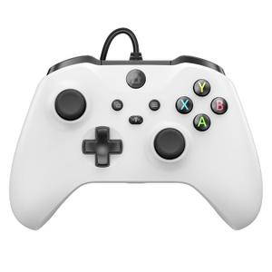 Kamylorus Wired Controller for X-BOX/PC, Hall Effect Joysticks&Triggers Gamepad with Turbo, 3.5mm Headphone Jack/Dual Vibration, Compatible with X-BOX One/S/X, X-BOX Series S/X, PC, IOS, Android Platforms(White, 7.2ft)