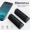 Vanzon Bluetooth Speaker, V40 Wireless Portable Bluetooth Speaker | IPX7 Waterproof, 24W HiFi Stereo Sound,24H Playtime, LED Lights and TWS Dual Pairing, Suitable for Travel,Home & Outdoors