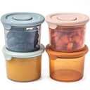 Moonkie Silicone Baby Food Containers | 4 oz Baby Food Storage Jars with Airtight Lids | Reusable Baby Food Jars, Freezer,Microwave and Dishwasher Safe, Perfect for Infant & Toddler