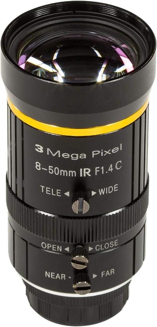 Arducam 8-50mm C-Mount Zoom Lens for IMX477 Raspberry Pi HQ Camera, with C-CS Adapter, Industrial Telescope Lens (2.8-12mm Focal Length)