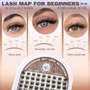 TOOCHUNAG Lash Extension Kit Wispy Lash Clusters Kit Thin Band Cluster Eyelash Extensions Kit Natural Individual Eyelashes Kit DIY Cluster Lashes with Lash Bond and Seal and Tweezers (10-16mm-D)